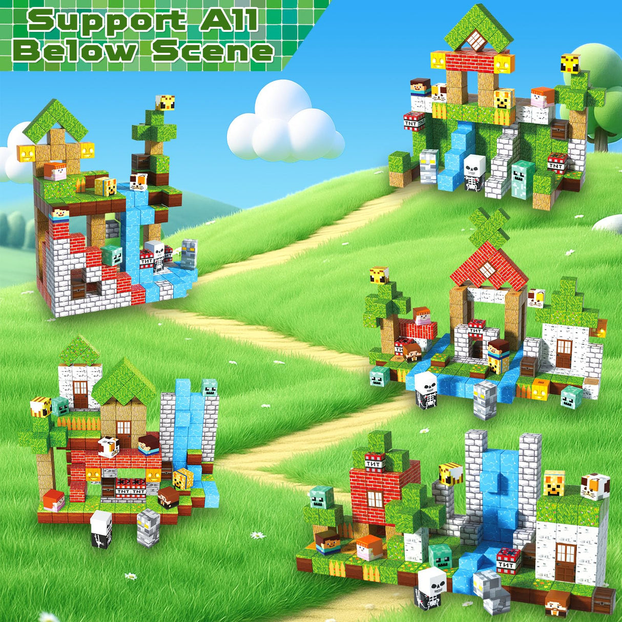 Magnetic Blocks-200PCS Magnetic Building Blocks, Magnets Cubes 2025 Upgraded Stacking Magnets for Kids Forest River Indoor Construction STEM Toys, Christmas Birthday Gifts for Boys & Girls Ages 3+