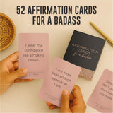 52 Badass Affirmation Cards for Women - Inspirational Gift for Her, Birthday Gifts for Women, Best Friend, Bestie, Self Care - Positive Presents for Confidence, Motivation & Daily Encouragement