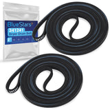 BlueStars 341241 Dryer Drum Belt - Compatible with Whirlpool Kenmore Dryers - Replaces 8066065 AP2946843 W10127457 PS346995 14210003 31531589 31001026 3394651 529597 - Pack of 2