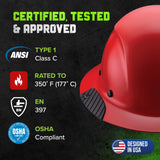 LIFT SAFETY Dax Fiber Resin Full Brim Safety Helmet | 6 Point Suspension for Comfort & Impact Protection | Red