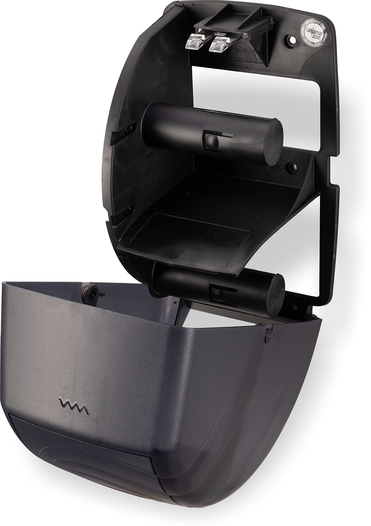 San Jamar R3590TBK Black Pearl Oceans Duett Standard Bath Tissue Dispenser