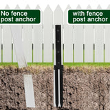 TOPZEA 2 Pack Fence Post Repair Kit, Heavy Duty Steel Stabilizer Stakes, Ground Anchors Spike to Fix Leaning/Tilted/Broken Wood Posts, Metal Support for Garden & Yard Fencing, Black