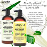 PURA D'OR Anti-Thinning Biotin Shampoo & Deep Moisturizing Conditioner Original Gold Label Set (24oz x2) Natural Earthy Scent, CLINICALLY TESTED Effective Results, Hair Thickening Product, Women & Men