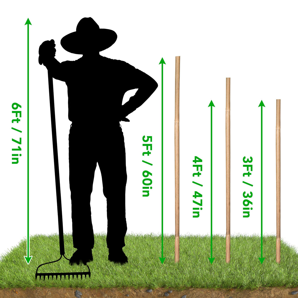 SWANGSA 55 Pack Bamboo Stakes for Plant 5 Feet(57.5inch) Bamboo Sticks for Garden Plant Support Stakes Poles for Tomatoes, Beans, Flowers, Trees, Indoor and Outdoor Climbing Plants