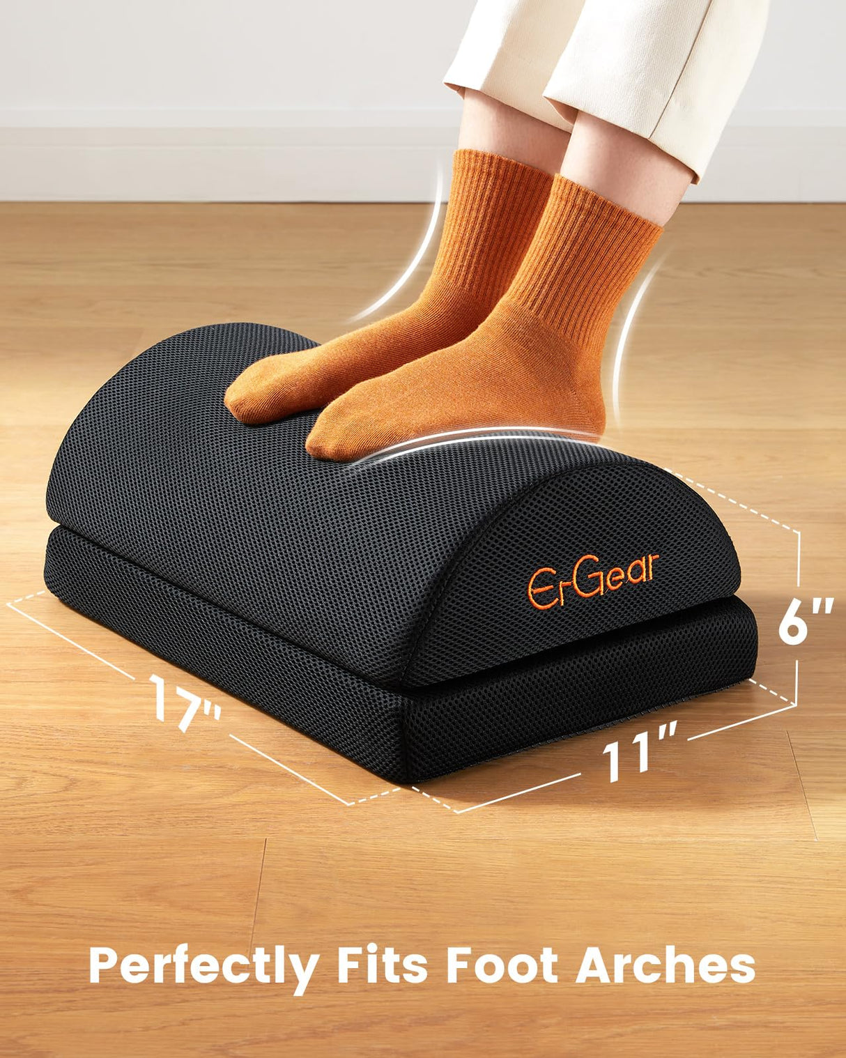 ErGear Foot Rest for Under Desk at Work with 2 Height Options, Under Desk Footrest with Ergonomic Memory Foam, Desk Foot Stool with Washable Cover for Body Pressure Points Balance,at Home, Office