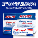 Secure Denture Adhesive Strips – Zinc Free – Waterproof – Comfortable Cushion Fit for Lowers – Extra Firm All-Day-Hold – No Mess – Clean Ingredients – 60 Strips (4 Pack)