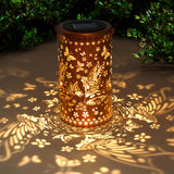 DIBIEECN Mothers Day Gifts for Mom, Birthday Gifts Grandma Ladies Solar Lanterns Outdoor Hanging Hollowed-Out Metal Waterproof LED Garden Decor Outside for Patio Yard Porch, Fairy, 1 Pack
