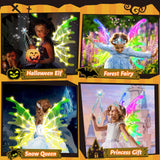 Electric Light Up Butterfly Wings Moving with Music - Princess Costume Crown Wand Dress Up, Princess Toys for Kids Ages 3-6 5-7 as Halloween Valentine Birthday Christmas Party Gifts