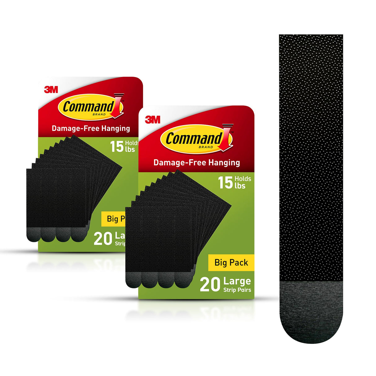 Command 15 lb Large Picture Hanging Strips 40 Pairs, (80 Command Strips) Damage Free Hanging Picture Hangers, No Tools Great for Home Decor, Black Adhesive