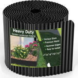 Corrugated Garden Edging,12"×20Ft Galvanized Steel Landscape Edging & Lawn Edging Border,Metal Garden Border for Flower Beds,Garden,Lawn,Raised Beds & Tree Surrounds(Black)