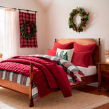 ZWJD Christmas Pillow Covers 24x24 Set of 2 Chenille Throw Red Cushion Covers with Elegant Design Soft and Luxurious Decorative Pillows for Couch, Bed, and Christmas Decor