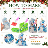 Ferraycle 12 Pcs Snowman Diamond Art Christmas Ornaments Kit, Multicolor