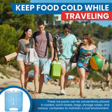 Sport Temp Reusable Large Ice Pack (4 Pack) Long Lasting - Perfect for Keeping Food Or Beverages Cold, Coolers, Camping, Beach Coolers, Hiking & More, Clear Blue