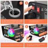 HAKUTA Fog Machine, Smoke Machine with Disco Ball Light and LED RGB Lights, 3000 CFM Spray with Auto Spray Function, Great for Halloween, Christmas, Wedding, Stage Performance and Parties