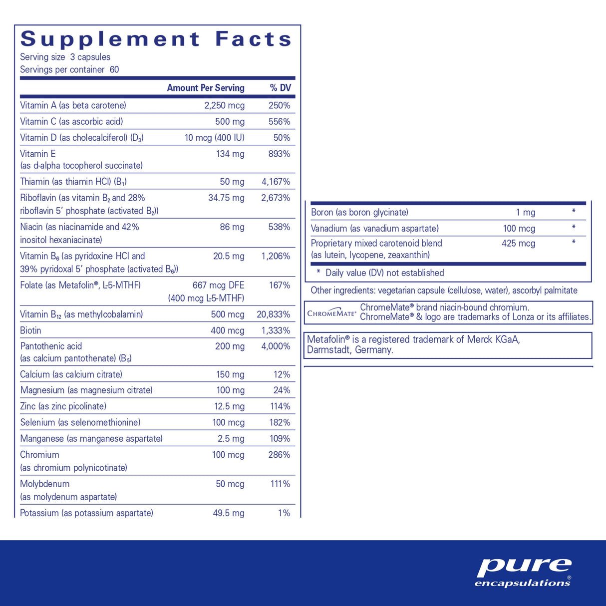 Pure Encapsulations Nutrient 950 Without Copper, Iron, & Iodine | Antioxidant Multivitamin and Mineral Supplement to Support Optimal Health and Physiological Functions* | 180 Capsules