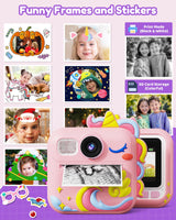 KOKODI Kids Camera Instant Print, Toddler Cameras Christmas Birthday Gifts for Girls Age 3-12, Digital Video Instant Printable Camera for Kids,Toys for Ages 5-7 Girls (Pink)