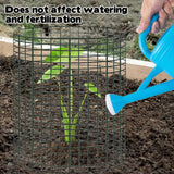 YEXEXINM 20 Pack 12" H X 4" D Wire Small Plant Protector from Animals, 20 Pcs Small Metal Plant Cage Chicken Wire Cloche with Ground Stakes and Nylon Tie to Keep Animals Out Garden Protection