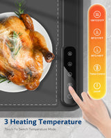 Warming Mat for Food -Electric Food Warming Tray (24"x16"), Rapid Full-Surface Heating, Portable & Rollable Versatile Food Warmer for Countertop, Perfect for Gatherings, Parties &Everyday Use(GRAY)