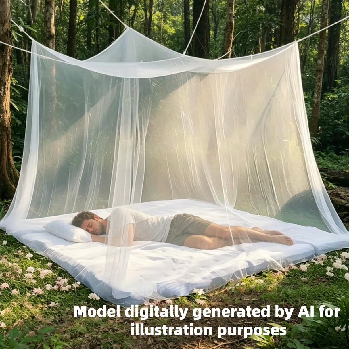 10'x10'x8.2' Outdoor Camping&Patio Mosquito Netting,Large Mosquito Netting with Hanging Ropes for Patio Camping Home Outdoor Travel (White)