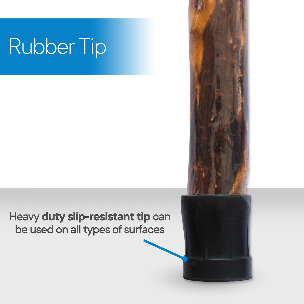 RMS Wood Cane - 36 Inches Natural Wood Walking Stick - Handcrafted Wooden Offset Cane for Men or Women (Spiral)