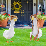 TAKEALOOKO 3 Pcs Porch Goose Wigs with Hair Clips - Cute Goose Outfits Braid Wig Accessories Garden Geese Statue for Funny Lawn Outdoor Patio Yard Goosey Decoration