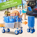 Beach Wagon with Big Wheels for Sand,400L Double Decker Wagon with Extender