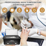 High Temperature Metal Tool Cleaning Box, 2L Dry Heat Cabinet Beauty Hair Nail Metal Tool Cleaning for Manicure Pedicure Barber, with 0-60 Min Timer & 50-220℃ Temp Settings, Plastic Sterilization Tray