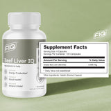 FIQ - Beef Liver IQ - Beef Liver Capsules - Supports Energy Production - Natural Iron, Copper, Vitamin A, & Vitamin B - High Absorption - 120 Capsules