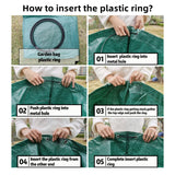 Pilntons 3 Pack 137 Gallons Reusable Yard Waste Bags with Double Bottom Extra Large Leaf Lawn Bags Reusable Heavy Duty With 4 Handles Garden waste Bags Containers for Debris Grass Clipping