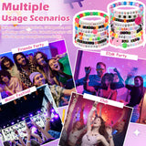 SMAODSGN 16Pcs Rave Music Bracelets Set Glow In The Dark EDM Music Stretch Bracelets Multicolor Rave Party Favor for Women Men EDM Party Music Festival