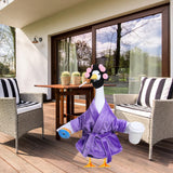 OBUSATT Old Lady Porch Goose Outfits 23 in Bathrobe Lawn Goose Costume Set Purple