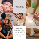 KOTAMU Waxing Kit for Women & Men, Wax Warmer for Hair Removal, Digital Wax Kit with SiliconePot，Ideal for Face Eyebrow Arm Legs Armpit &Sensitive Skin, Purple Waxing Machine With 44 Accessories