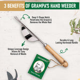 Grampa's Hand Weeder Tool with Lever Design for Easy Weed Removal
