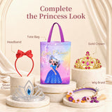 Meland Princess Dress Up Costume Set for Girls 3-8, 4 Complete Outfits with Accessories, Princess Role Play Toy Gift for Birthday & Christmas