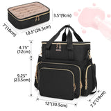 BAFASO Double Layer Nail Polish Organizer Holds 70 Bottles (15ml - 0.5 fl.oz) and a Nail Dryer, Nail Polish Case with 2 Removable Pouches and Tools Storage Sections (Patented), Black