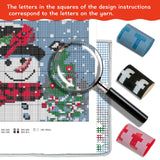 ZFFLYH Christmas Snowman Latch Hook Rug Kits, DIY Rug Crochet Yarn Kits Printed Color Canvas Christmas Decoration and Activity 20.5X15 Inch