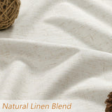 Guken 100% Blackout Linen Curtains 84 Inch Long for Bedroom 2 Panels Cream
