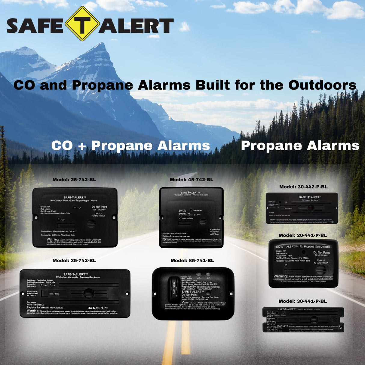 Safe T Alert - Dual LP/CO Alarm - Flush Mount w/Trim Ring White - 25-742-WT-TR