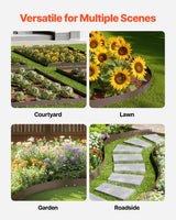 VEVOR Steel Landscape Edging, 5 Packs 39 x 3 in Rust-Resistant Metal Landscape Edging, Bendable Garden Edging Border, Heavy Duty Lawn Edging, Easy-to-Install, Flower Bed Yard Pathway Divider Brown