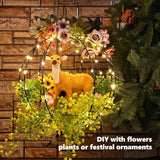 Set of 2 Outdoor Hanging Ball Lights - 2 Sizes of Christmas Battery Operated Garden Lanterns Waterproof Globe Fairy Lights with 8 Lighting Modes Timer Memory Function (Warm White)