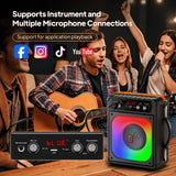HWWR Karaoke Machine with 2 Mics for Adults & Kids, Stage Subwoofers Set