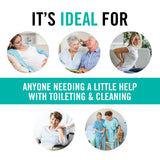 Juvo Toilet Aid - Personal Bottom Wiping Tool, Bathroom Mobility Aid for Disabled, Elderly, and Surgery Recovery - 18" long wand with hygienic cover