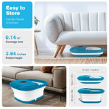 Collapsible Foot Spa Bath with Heat, Remote Control, Temperature Control, Bubbles, Red Light, Pumice Stone, 16 Massage Roller Pedicure Foot Spa Tub Foot Soaker for Soothe & Relax Tired Feet