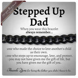 Love You This Much Stepped Up Dad Cuban Link Bracelet, Gifts for Stepfather, Birthday Gifts for Stepdad, Christmas Gift Ideas for Step Dad (Onyx Black, Stainless Steel)