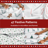 King Christmas Trees Sheet Set - Holiday Xmas Pattern Bedding Set - Deep Pockets - Snug Fit - 4 Piece - Wrinkle Free & Easy Care - Comfy Festive Winter - Holiday Sheets for Women, Men, Kids & Teens