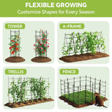 46 Inch Heavy Duty Metal Tomato Cage for Garden - 3 Pack Metal Steel Tomato Cages, Panel-Assembled Garden Trellis, Flexible Shapes Plant Support Set, Rustproof Stackable Trellis for Climbing Plants