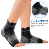 Plantar Fasciitis Sock (6 Pairs) for Men and Women, Compression Foot Sleeves with Arch and Ankle Support, Black, X-Large