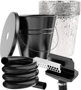 Rear Grease Drainage System for Blackstone Grease Catcher, Upgraded Grease Trap Funnel with Larger Silicone Hose, Removable Magnetic Grease Gate, Grease Bucket W/Lid, 12-Pack Foil Bucket Liners