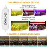Mosthink Grow Lights for Indoor Plants Full Spectrum, Grow Light Strips with Auto Timer 3/6/12 H, Plant Lights with Red Blue White LEDs, 3 Lighting Modes,5 Dimmable Levels, 2 Packs,Updated Controller