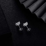 MDFUN Princess Cut Cubic Zirconia Stud Earrings for Women Men,5 Pairs